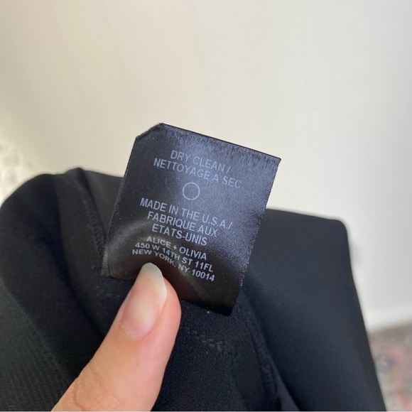 Alice + Olivia Black Wide Leg Dress Pants Size 8 Satin Stretch Waist Altered * - Picture 13 of 15